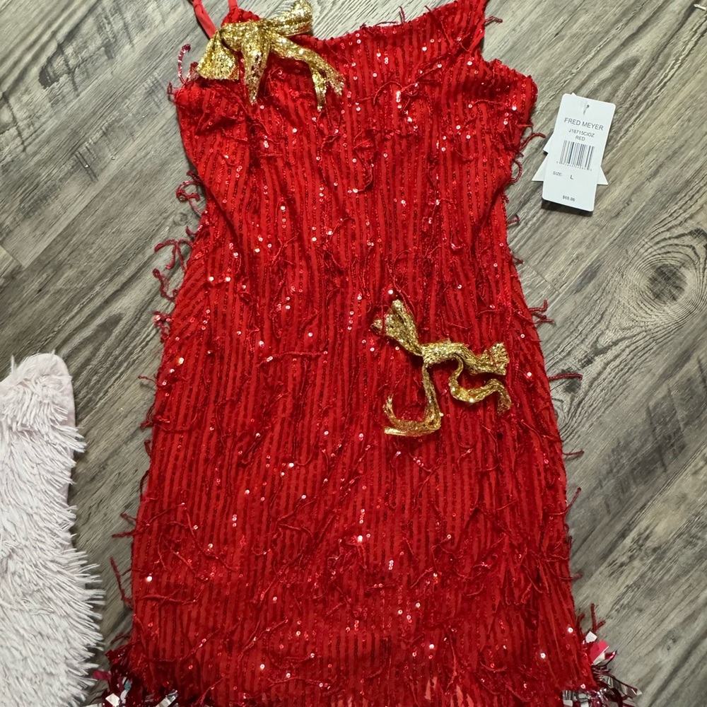Red Sequin Mini Dress